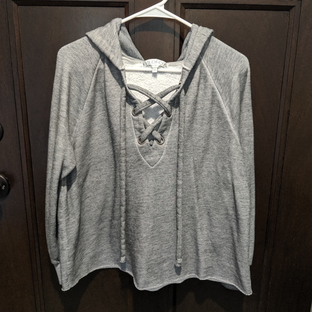 Wildfox lace-up sweatshirt NWOT